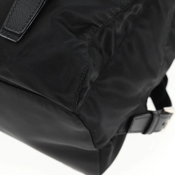 PRADA Sequin Backpack Nylon Black Silver Auth 141151M - Picture 3 of 16